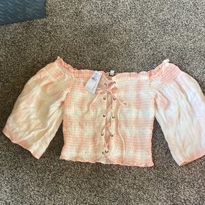 Off shoulder smocked sexy top